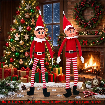 Naughty Elves Christmas Elf Red Doll Plush Toy Xmas Tree Decor Red