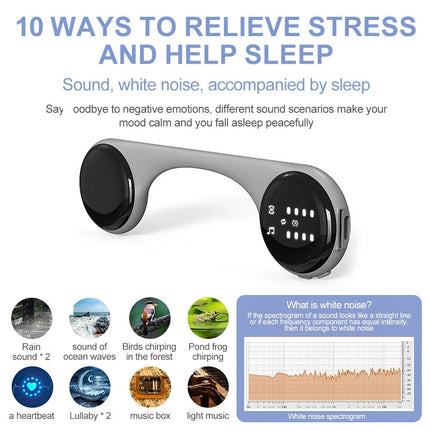 Under-Pillow Bone Conduction Sleep Speaker Bluetooth 5.4, White Noise,Sleep Aid Grey