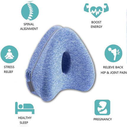 Leg Knee Pillow Cushion Support Pain Relief Washable Cover Memory Foam Pillow Blue