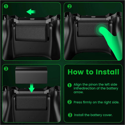 2x for Xbox Series X|S/Xbox One Rechargeable Controller Battery Pack 3600mAh