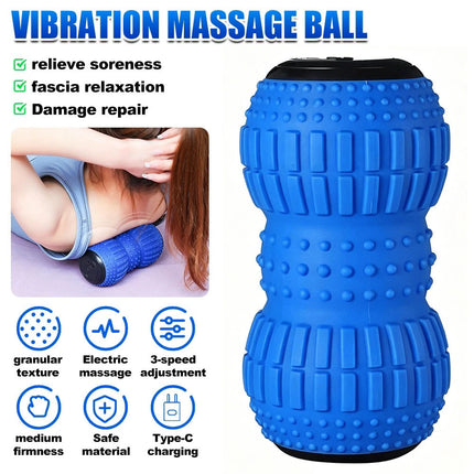 Rechargeable Electric Massage Roller Vibrating Silicone Yoga Ball Muscle Relief
