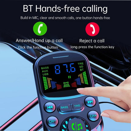 Bluetooth 5.3 FM Transmitter for Car Adapter PD30W & USB Port Fast Charge