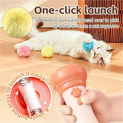 1Pcs Flashlight Shape Pom-Pom Ball Toy Automatic Cat Catching Device Gift