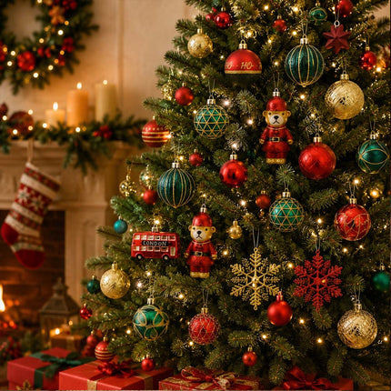 1 Box Christmas Tree Baubles Ball Ornament Xmas Hanging Balls DIY Party Decor