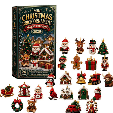 Mini Christmas Brick Ornament Advent Calendar 24 Day Unique Buildable Holiday AU