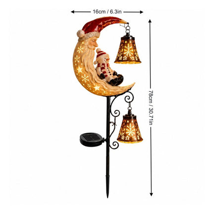 Solar Christmas Santa Snowman Stake Lights Waterproof Outdoor Garden Decor