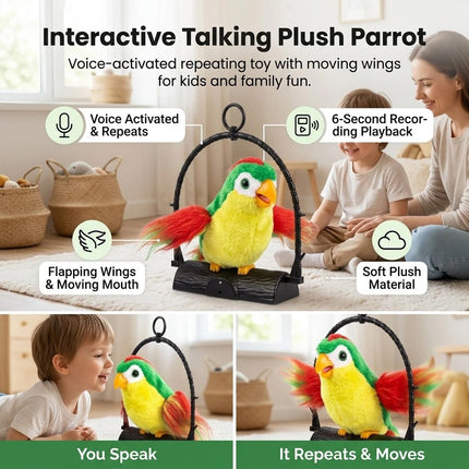 Talking Record Parrot Toy Repeats What You Say Parrot Bird Record and Speak