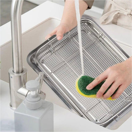 Silver Air Fryer Basket for Oven Stainless Steel Air Fryer Pan and Crisper Tray