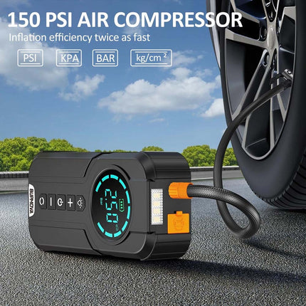 8000A Car Jump Starter with Air Compressor Portable Car Battery Booster with LED