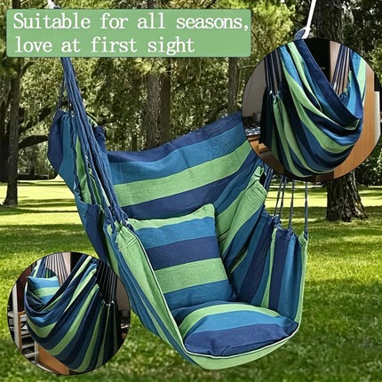 Garden Deluxe Hanging Hammock Chair Swing Outdoor/Indoor Camping W/ Pillows