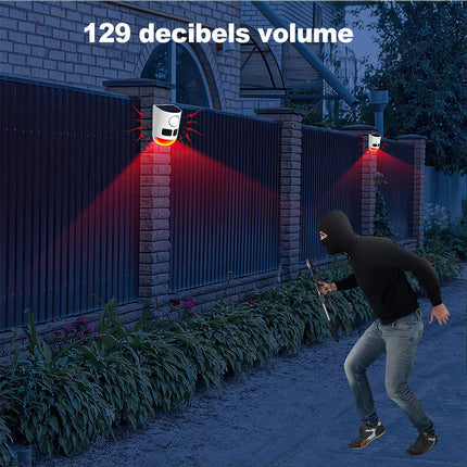 Solar Strobe Alarm Light Motion Sensor Siren 120dB