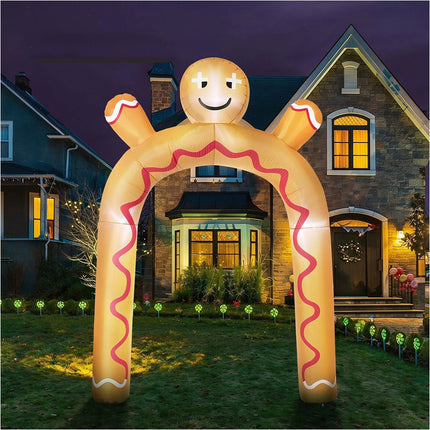3M Christmas Inflatable Archway Gingerbread Man Arch Xmas LED Lights