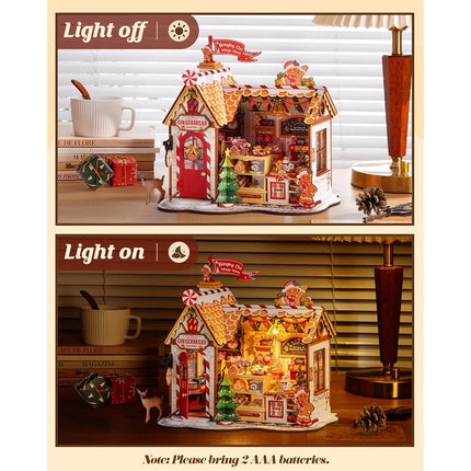 Wooden Christmas Miniature Room Doll House For Boys And Girls Xmas Eve Gift