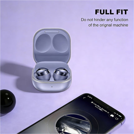 Purple Silicone Protective Cover Case Clear Samsung Galaxy Buds 2 Live Pro Earbuds With