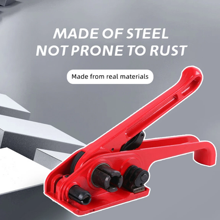 Manual Strapping Tool Red Tensioner Plastic Steel Banding Packing Tightener Kit