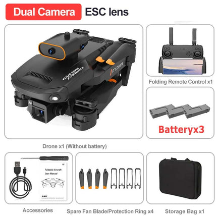 8K Camera Drone with 3 Batteries 5G WiFi FPV Foldable RC Quadcopter Brushless
