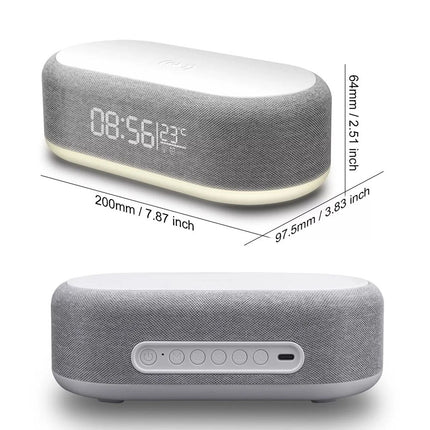 Digital Alarm Clock Charging Station Bluetooth Speaker 15W Wireless Fast Charger
