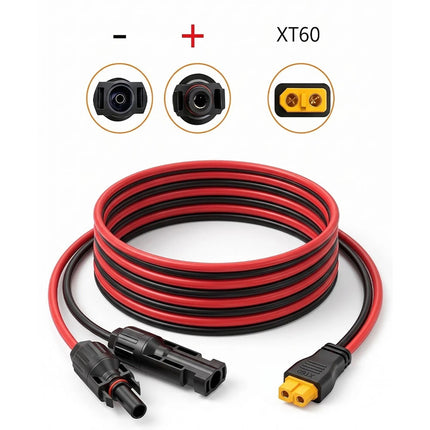 For MC4 Solar Panel Connector To XT60 Adapter IP67 10AWG 3M Extension Cable 3M