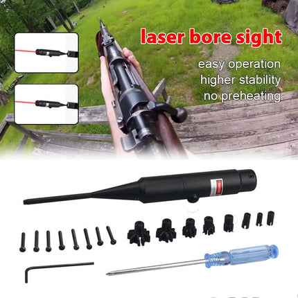 Red Laser Bore Sight Kit .177 To .50 Collimator Boresighter for Hunting Rifle