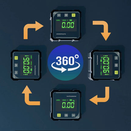 Digital Angle Finder with Electronic Laser, 4-Side  Angle Gauge, Cube