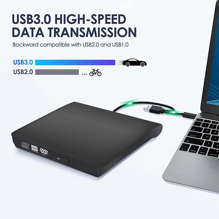 USB 3.0 External DVD CD VCD Writer Burner Reader Player Optical Drive for Laptop