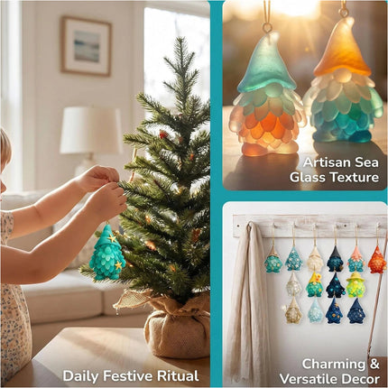 2026 24 Days Surprise Sea Glass Gnome Advent Calendar Acrylic Hanging Decoration