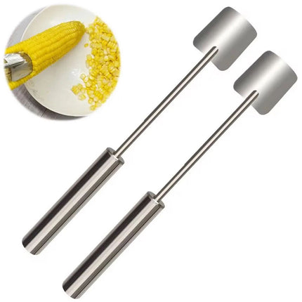 2x Stainless Steel Corn Peeler Serrated Corn Stripper Peelers Cob Shaver Cutter