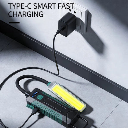 Rechargeable COB LED Work Light Emergency Flashlight Magnetic Handheld Torch USB