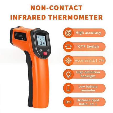 Infrared Thermometer Non-Contact Digital Temperature Meter for Cooking BBQ Kitchen