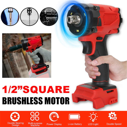 Impact Wrench 1/2" 450Nm Cordless Brushless Power Tool Construction Car Repair