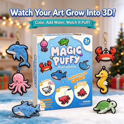 Christmas Gifts Magic Puffy Paint 3D Foam Texture Painting Kit DIY Bubble Drawing Pens Art Set