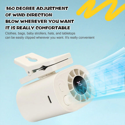 Portable Car Clip Fan 360°100 Speed Wind USB Rechargeable Clamp Electric Fan