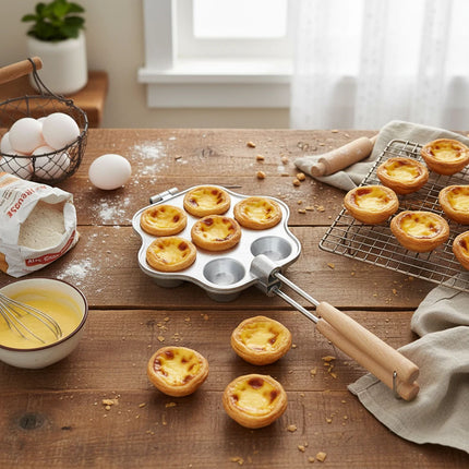 7-Cup Tart Pan Non-Stick Aluminum Flower Baking Mold for Home Cake Tray 1 Piece