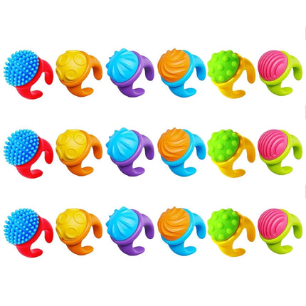 18PC Sensory Silicone Rings Spinner Fidget Toy Anxiety Stress Relief