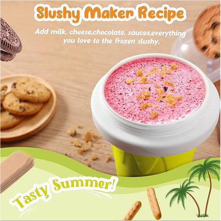 Yellow Slushie Maker Cup Quick Freeze Magic Squeeze Cup Milkshake Cup Ice Cream Maker