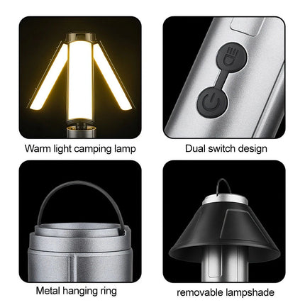 Portable Tent Light Outdoor Camping Lantern Telescopic Night Lamp Rechargeable