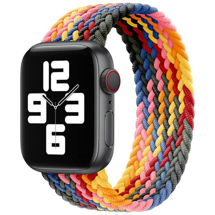 Nylon Elastic Band For Apple Watch 38/40/41mm Dark Rainbow