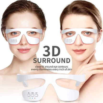 3D Eye Red Light Therapy Under-Eye Glasses for Removal Eye Wrinkles Dark Circles
