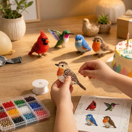 2026 Tiny 3D Beaded Animal DIY Kit, Cute Bird & Animal Beading Craft Set