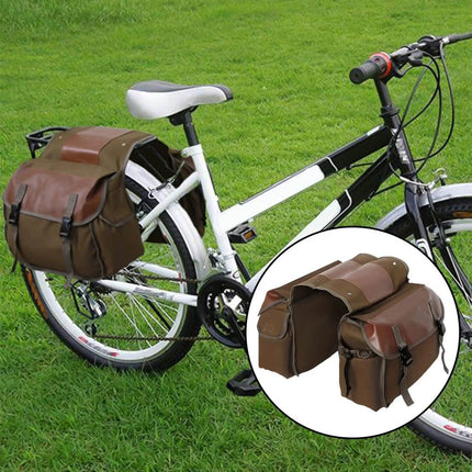 Bike Bicycle Rear Rack Pannier Bags Seat Saddle Carry Bag Carrier Khaki
