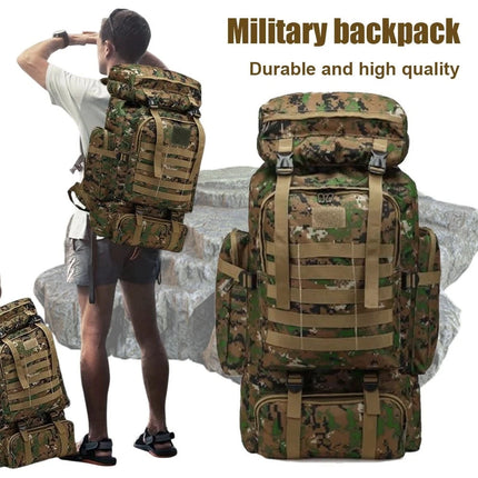 75L Outdoor Military Tactical Backpack Travel Rucksacks Camping Trekking Bag