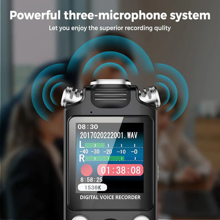 Pro Digital Audio Recorder Dictaphone Audio MP3 Player Sound Voice Recording Au