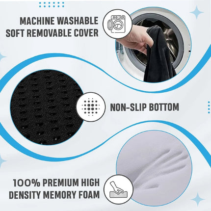 Memory Foam Seat Cushion w/Lumbar Support Pillow for Back & Sciatica Pain Relief