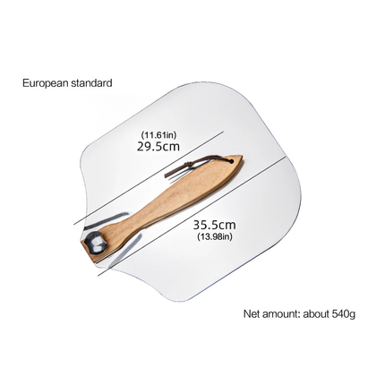 35cm Aluminum Pizza Peel Oven Paddle Shovel Baker + Wooden Handle Cooking Tool  European Style