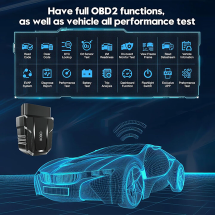 OBD2 Scanner Reader Bluetooth Wireless Auto Diagnostic Scan Tool for iOS&Android