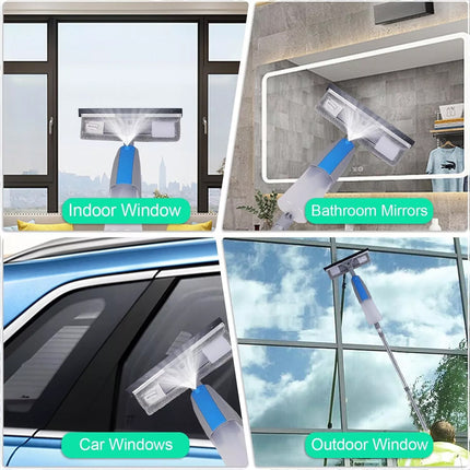 Extendable Window Cleaner Kit Telescopic Glass Cleaning Pole Long With Squeegee