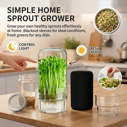 Seed Sprouter Germination Cover Kit Sprouting Mason Jars With Lids Stand