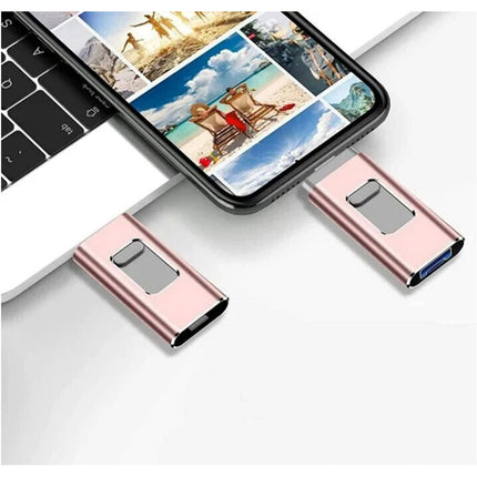128GB 4 in 1 Memory Photo Stick USB 3.0 Flash Drive Type for iPhone Android iPad