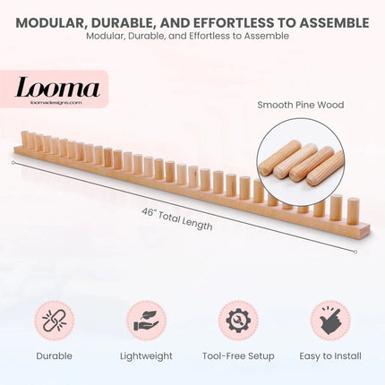 Wooden Knitting Loom Kit Thick Blanket Loom Weaving Loom Adjustable Size