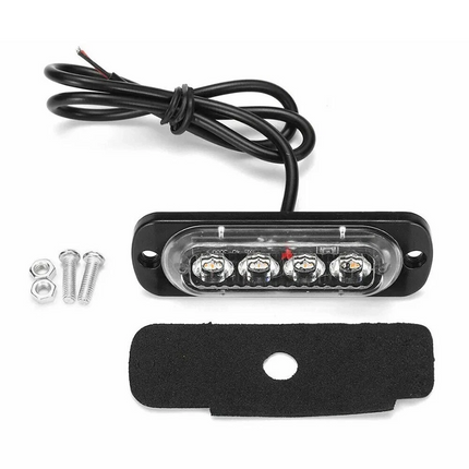 10x Amber 4 LED Car Truck Emergency Beacon Warning Hazard Flashing Strobe Light